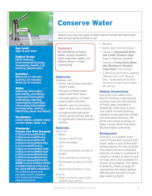 Conserve Water - Project WET