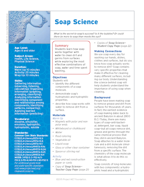 Soap Science - Project WET